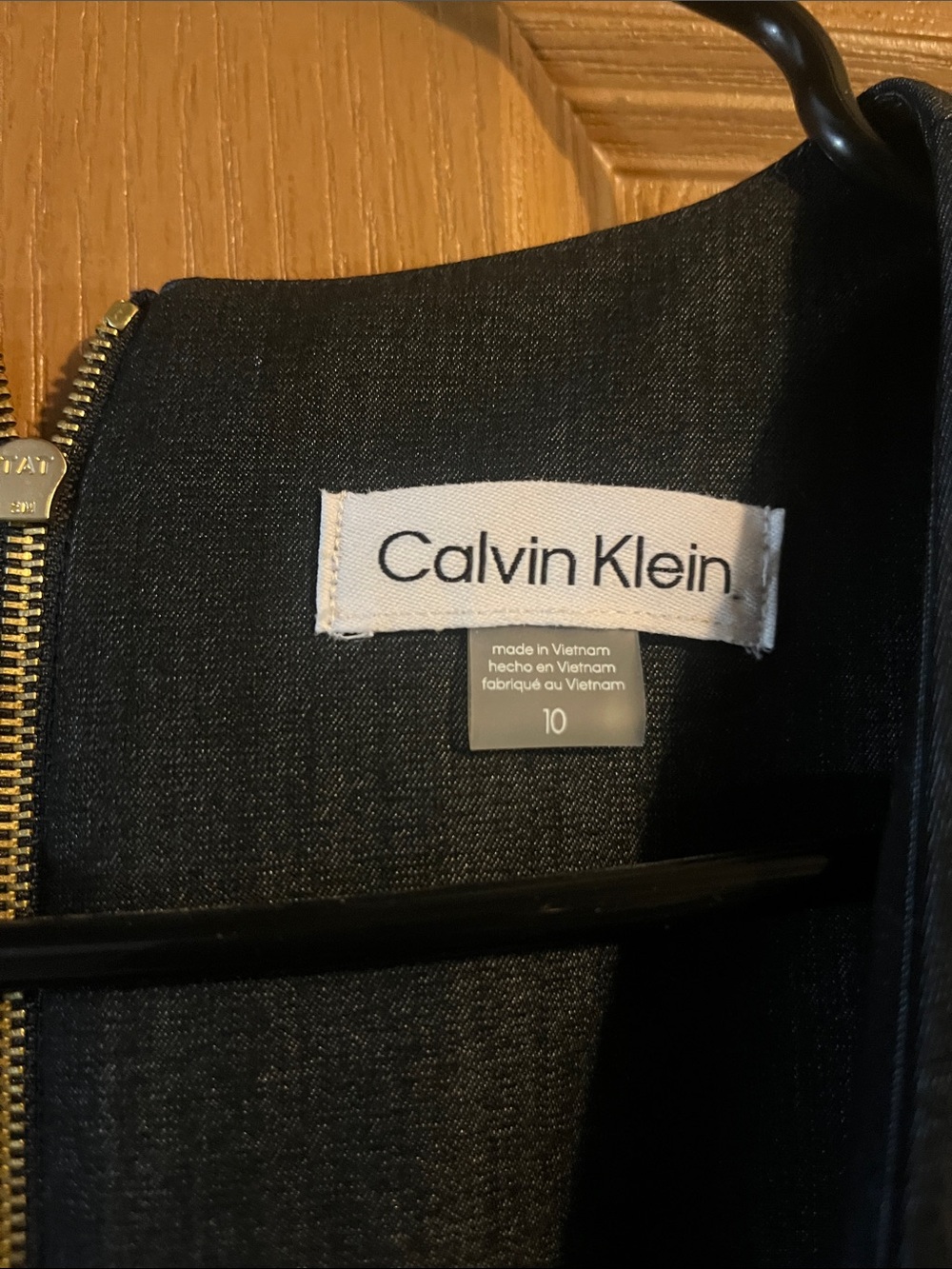 Calvin Klein Dark blue denim Sleeveless V-Neck Maxi Dress with Tie Waist - Picture 2 of 3